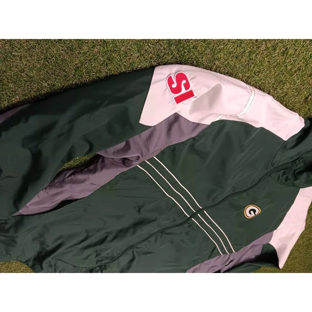 Green Bay Packers‎ Vintage Y2K Reebok Windbreaker Jacket Mens XL  NFL  Apparel